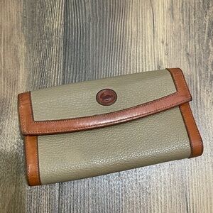 Vintage Dooney & Bourke All Weather Leather Checkbook Organizer Wallet